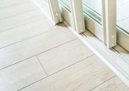 An open sliding glass door